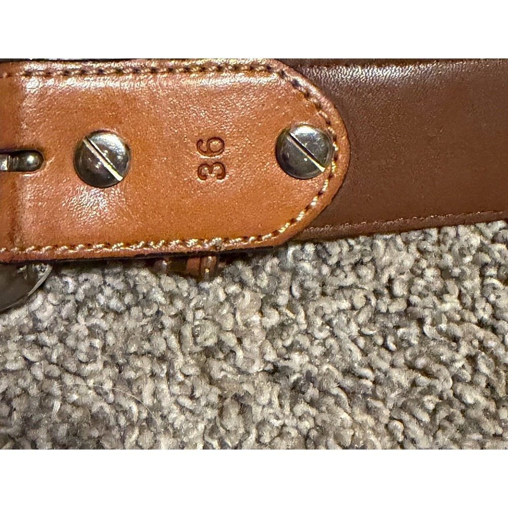 Vintage Tony Lama Gene Leather Belt 36 Tooled Floral Western Cowboy Silver - Picture 9 of 10